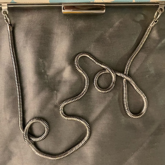 Calvin Klein Handbag - Abstract Floral Hardsided Metal Strap Bag 🌸 - Picture 7 of 15